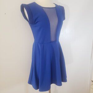 L'Atiste Electric Sheer Plunge Blue Dress 👗